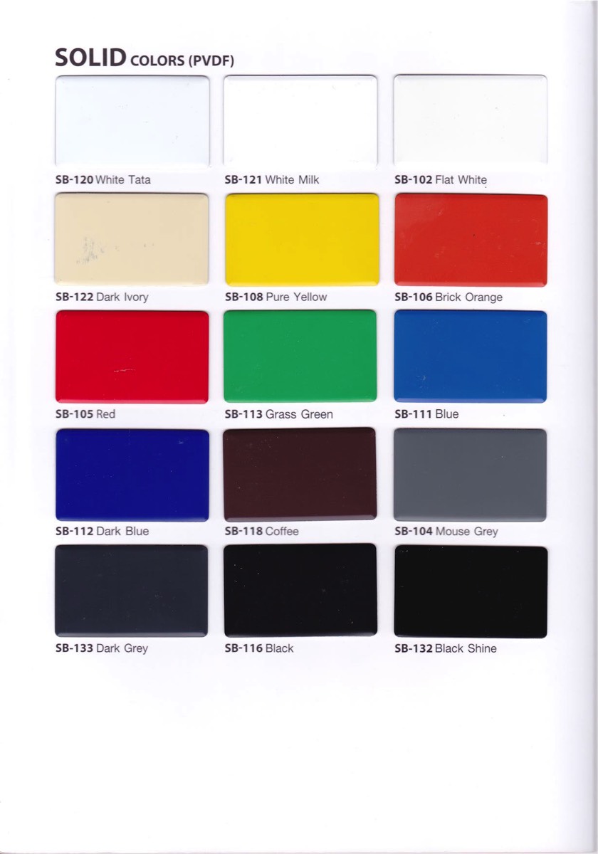 ชาร์ทสี ยีห้อ สยามบอนด์ Siambond หน้า 01 SOLID Colors